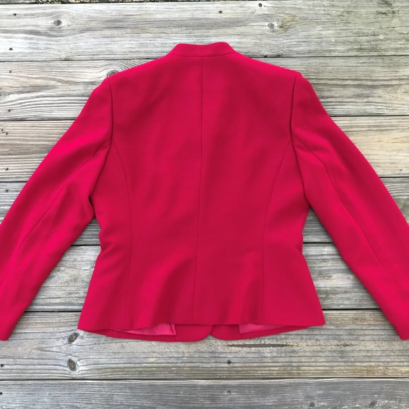 Le Suit Women Blazer Red Three Button Style Ladies - Picture 5 of 8